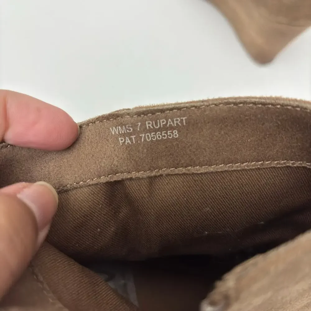 Dolce Vita Rupart Wedge Square Toe Ankle Bootie Truffle Tan Suede Women's Size 7